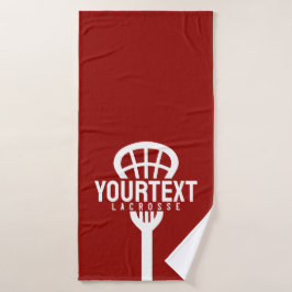 Lacrosse Player CUSTOM TEXT Team Mesh Sport Stick Badhandtuch Set