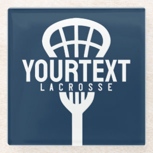 Lacrosse Player CUSTOM TEXT Team Mesh Sport Stick Glasuntersetzer