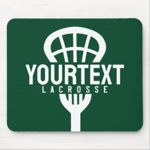 Lacrosse Player CUSTOM TEXT Team Mesh Sport Stick Mousepad