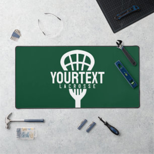 Lacrosse Player CUSTOM TEXT Team Mesh Sport Stick Schreibtischunterlage