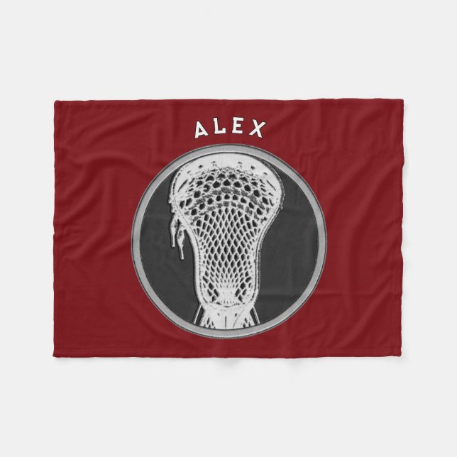 Lacrosse Player Fleece Blanket (Vorderseite (Horizontal))