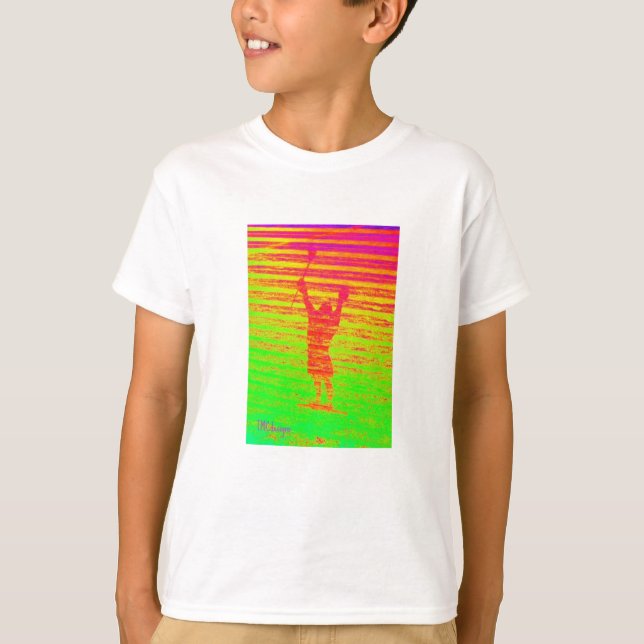 Lacrosse Player Foto Kunst - Sport Spaß T-Shirt (Vorderseite)