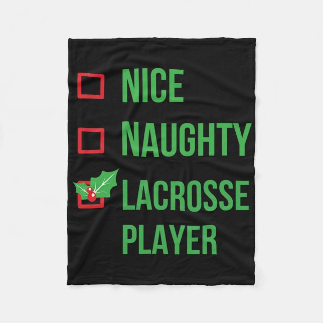 Lacrosse Player Funny Pajama Weihnachtsgeschenk Fleecedecke (Vorderseite)