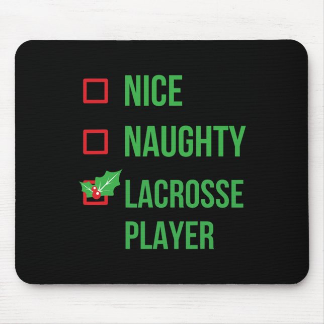 Lacrosse Player Funny Pajama Weihnachtsgeschenk Mousepad (Vorne)