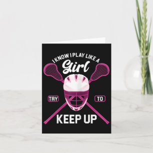 Lacrosse Player Girl Lax Stick Lacrosse Karte