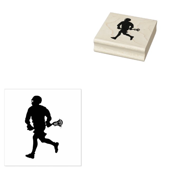 Lacrosse Player Gummistempel (Stempel)