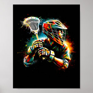 Lacrosse Player Illustration Youth Boys Girls Kind Poster