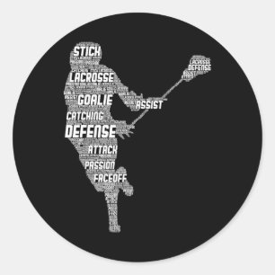 Lacrosse Player Jugend Kinder Männer Jungen 1 Runder Aufkleber