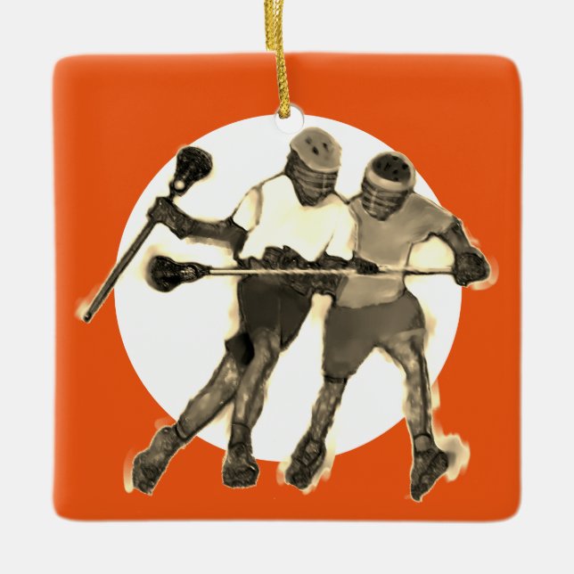Lacrosse Player Keramikornament (Vorderseite)