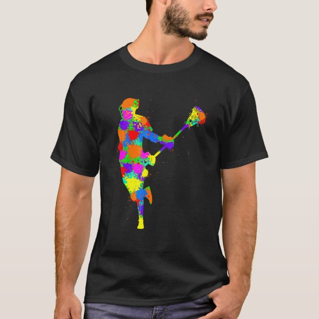 Lacrosse Player Kids Boys Jugend T-Shirt (Vorderseite)