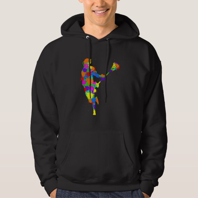 Lacrosse Player Kids Boys Youth Hoodie (Vorderseite)