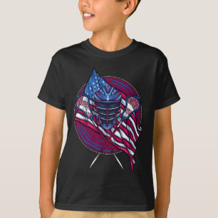Lacrosse Player Lacrosse Stick Helm Usa American T-Shirt