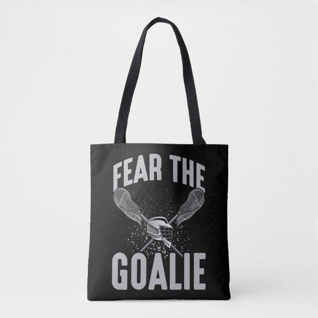 Lacrosse Player Lax Goalie Stick Helm Sport Spaß Tasche (Vorderseite)