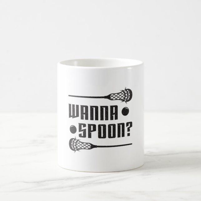 Lacrosse Player Lax Wanna Spoon Funny Gift Idee Kaffeetasse (Mittel)