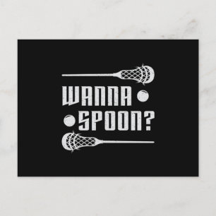 Lacrosse Player Lax Wanna Spoon Stick Funny Gesche Postkarte