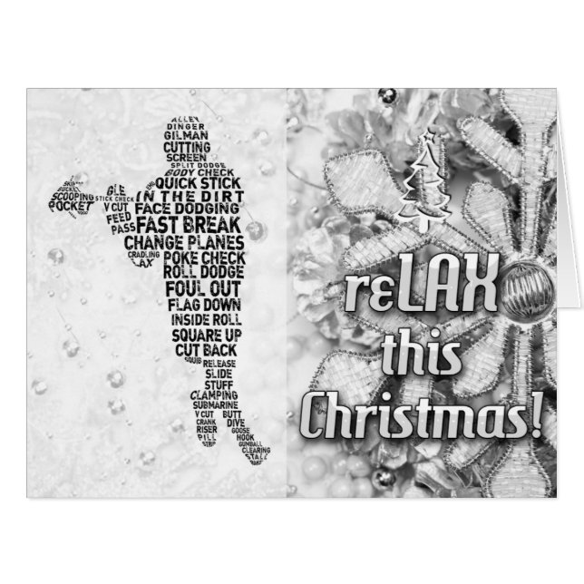 Lacrosse Player-Schrift reLAX Weihnachtskarte (Vorderseite (Horizontal))