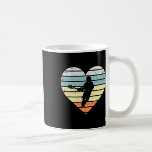 Lacrosse Player Silhouette Herzstück Retro Lax Men Kaffeetasse