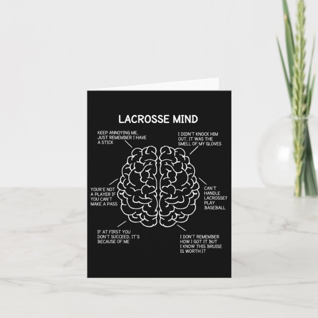Lacrosse Player Think Redewendungen Brain Funny Ch Karte (Vorderseite)