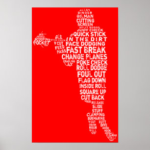 Lacrosse Player Typografisches Poster