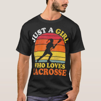 Lacrosse Player Vintag nur ein Mädchen, das Lacr L T-Shirt