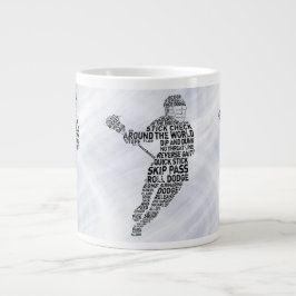 Lacrosse Player Word Art, lax Jumbo-Tasse