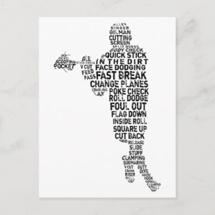 Lacrosse Player Word Art Postkarte