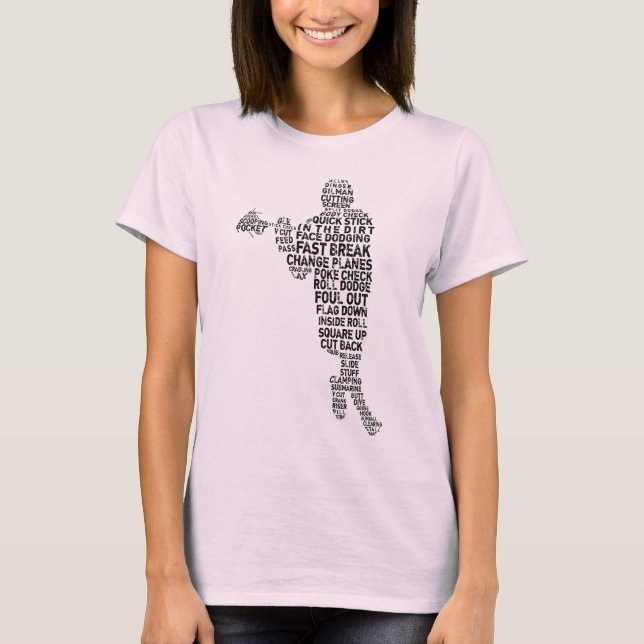 Lacrosse Player Word Art T - Shirt (Vorderseite)