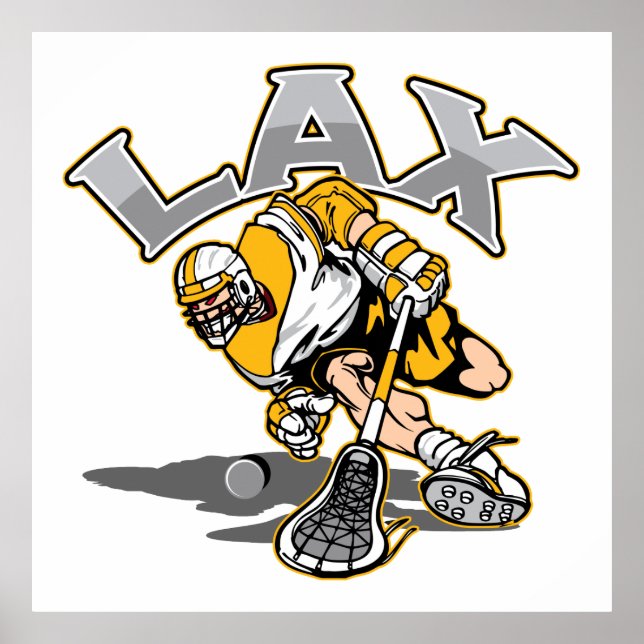 Lacrosse Player Yellow Uniform Poster (Vorne)