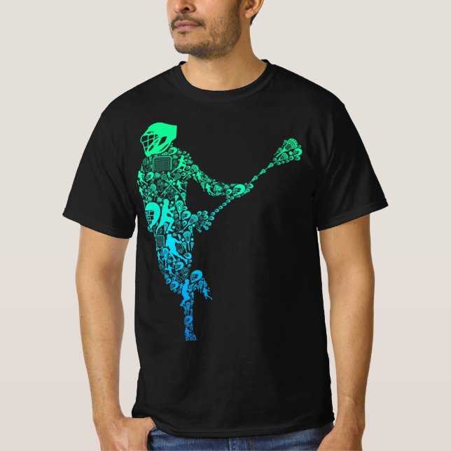 Lacrosse Player Youth Men Boys Kinder  T-Shirt (Vorderseite)