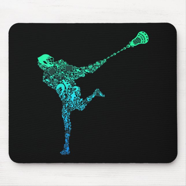 Lacrosse Player Youth Men Kids Boys Mousepad (Vorne)