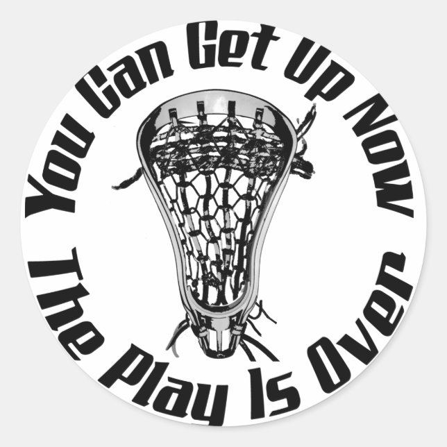 Lacrosse Plays over Runder Aufkleber (Vorderseite)