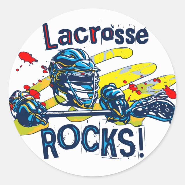 Lacrosse Rocks LaX Gear Runder Aufkleber (Vorderseite)