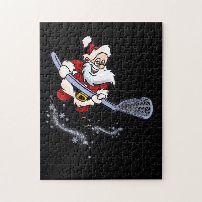 Lacrosse Santa Christmas Cool Lax Sport Ugly X-Mas (Vertikal)