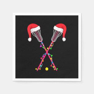 Lacrosse Santa Hat Christmas Serviette