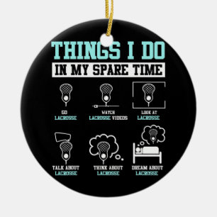 Lacrosse-Schläger-Spieler LAX-Sportspiel Funny Keramik Ornament
