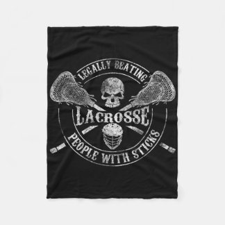 Lacrosse schlägt Leute mit Stöcken lustig Fleecedecke