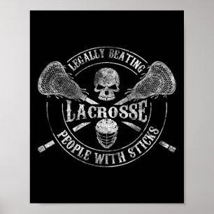 Lacrosse schlägt Leute mit Stöcken lustig Poster