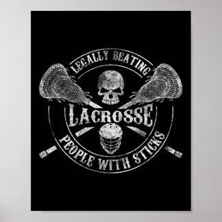 Lacrosse schlägt Leute mit Stöcken lustig Poster
