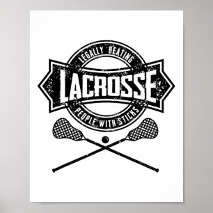 Lacrosse schlägt Leute mit Stöcken lustig Poster