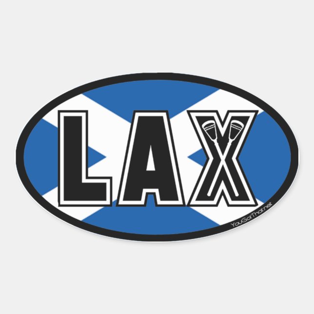 Lacrosse Scottland Lax Flag Ovaler Aufkleber (Vorderseite)