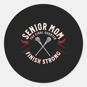 Lacrosse Senior-Mama Runder Aufkleber