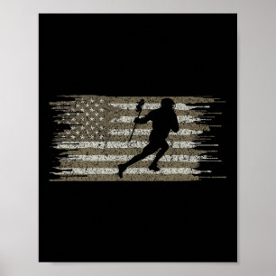 Lacrosse Shirt American Flag Shirt Lacrosse Player Poster