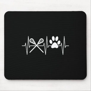 Lacrosse Shirt Funny Dog Lover Herzschlag Lacrosse Mousepad