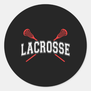 Lacrosse Shirt rote Kreuzstifte für Jugendliche od Runder Aufkleber