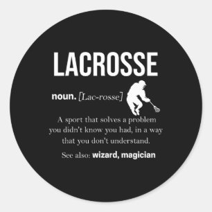 Lacrosse Shirts Mens Lacrosse Player Lax Stick 1 Runder Aufkleber