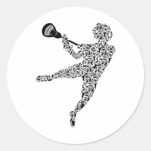 Lacrosse Shirts Symbol Lacrosse Player Shirt Weiß Runder Aufkleber
