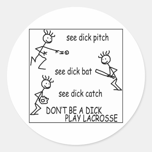 Lacrosse Smack SeeDick-Aufkleber Runder Aufkleber (Vorderseite)