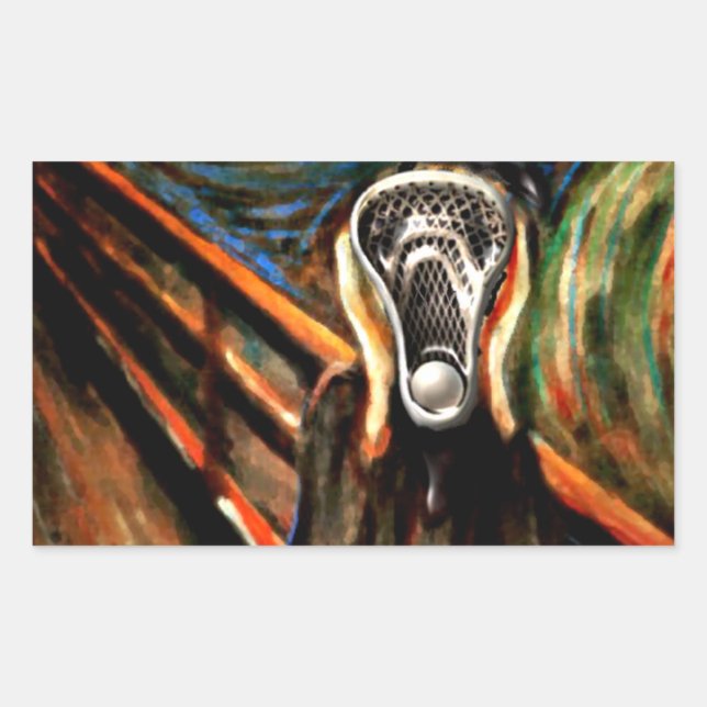 Lacrosse Spaß Rechteckiger Aufkleber (Vorderseite)