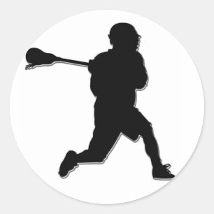 Lacrosse-Spieler-Aufkleber Runder Aufkleber