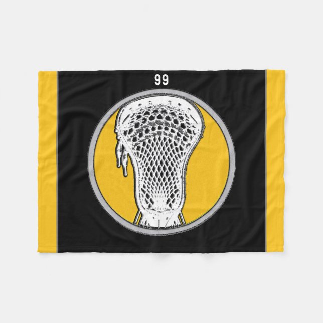 Lacrosse-Spieler Fleecedecke (Vorderseite (Horizontal))